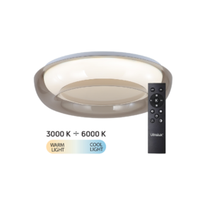 LED Димираща Плафониера с Дистанционно управление Опушен кварц max.72W 3000K-6000К, 220-240V AC, кръг IP20