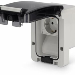 Контакт ШУКО 16А, открит монтаж IP66, M95, Scame 137.6407 Protecta, СИВ
