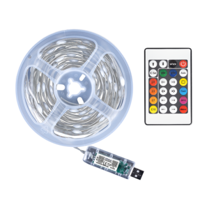 LED USB Амбиентно осветление, 1W/m, RGB, 5V DC, SMD3939, 10m, 10 LEDs/m, IP65