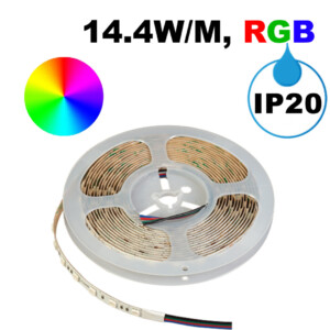 Професионална LED лента 14.4W/m 5м RGB 24V DC IP20 60 LEDs/m