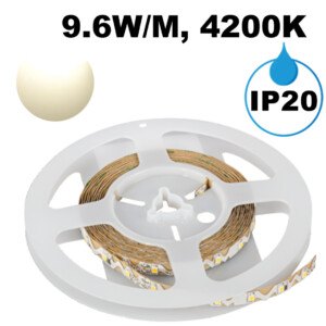 Професионална LED лента 9.6W/m 5м 4200K 24V DC Неутрално бяла светлина IP20  60 LEDs/m